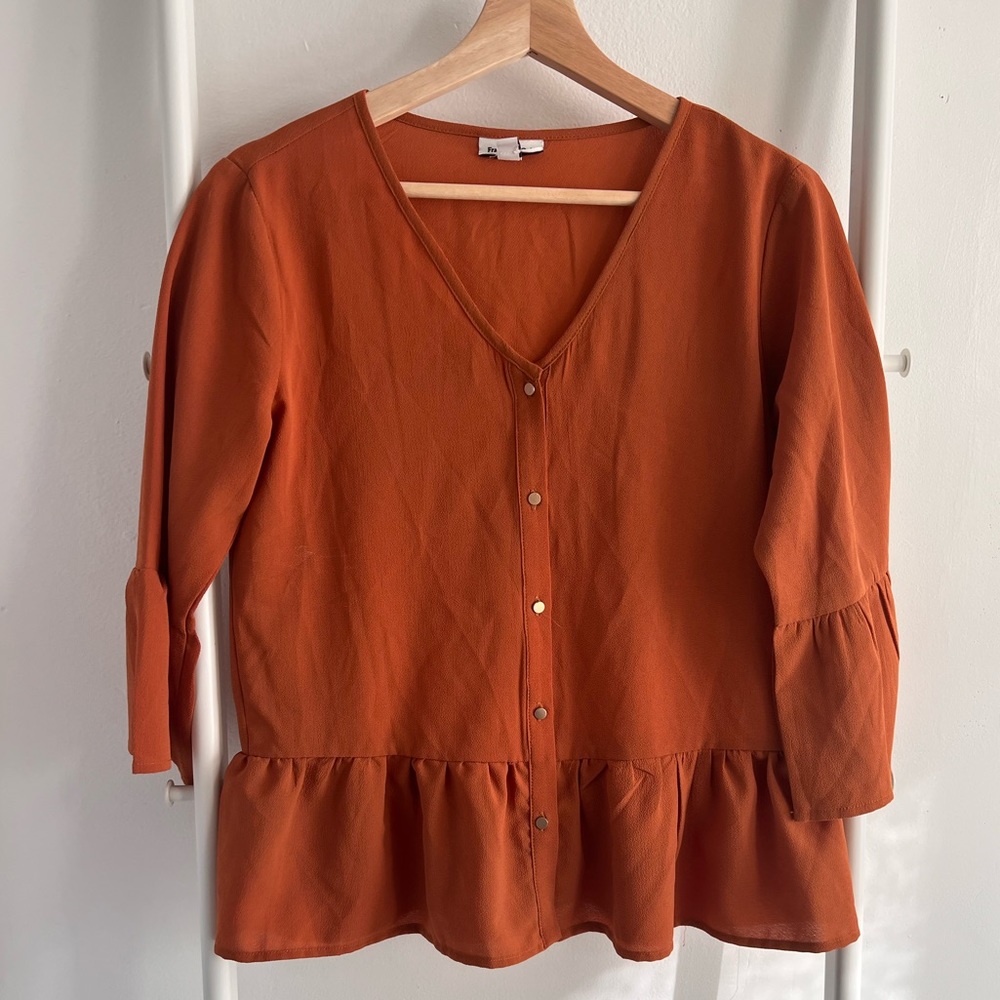Orange Frank & Oak Button up Blouse